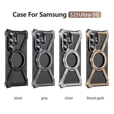 Aluminum Alloy Frameless Case With Rotatable Holder Magnetic Metal Case For Samsung_img_3