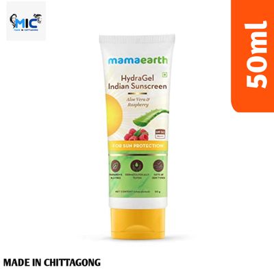 Mamaearth Hydragel Indian Sunscreen Spf 50, With Aloe Vera & Raspberry, For Sun Protection - 50G_img_0