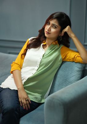 Trendy Color-Block Button-Down Shirt_img_3
