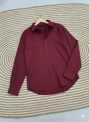 Micro stitch shirt- Maroon (Premium)