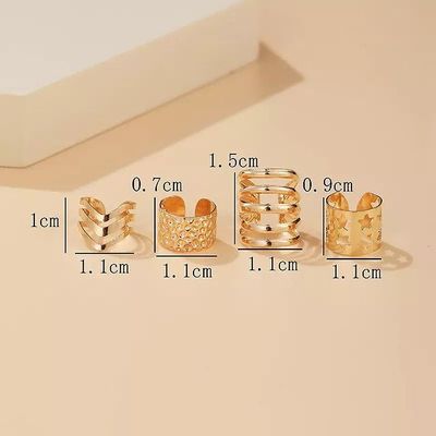 4 pcs golden earcuf set_img_2