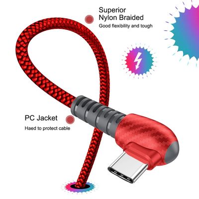 Durable 3A fast charging 90 degrees elbow charcoal pattern Charging Cable_img_3