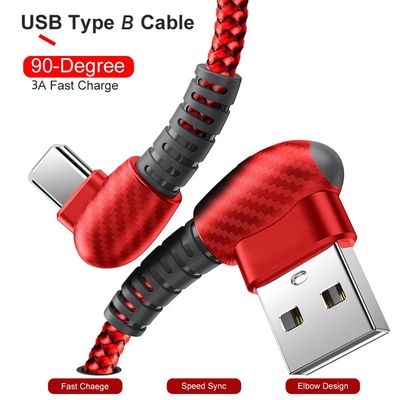 Durable 3A fast charging 90 degrees elbow charcoal pattern Charging Cable_img_6