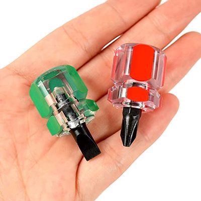 2 PCS Cute Mini Phillips Screwdriver Set - Portable Small Radish Head Screwdriver Precision Clear Handle Repair Hand Tools_img_0