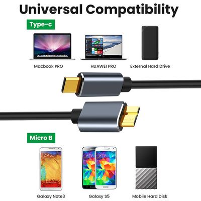 Micro B to Type C Cable -Portable Hard Disk HDD to Type C Cable - Type-C to USB 3.0 Micro B connector 5Gbps cable_img_2