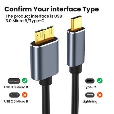 Micro B to Type C Cable -Portable Hard Disk HDD to Type C Cable - Type-C to USB 3.0 Micro B connector 5Gbps cable_img_4
