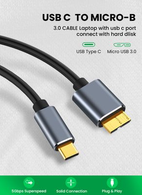 Micro B to Type C Cable -Portable Hard Disk HDD to Type C Cable - Type-C to USB 3.0 Micro B connector 5Gbps cable_img_12
