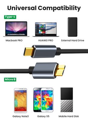 Micro B to Type C Cable -Portable Hard Disk HDD to Type C Cable - Type-C to USB 3.0 Micro B connector 5Gbps cable_img_14