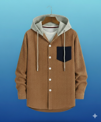 Corduroy Hooded shirt for winter (Unisex)_img_1