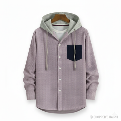 Corduroy hooded shirt for winter (unisex)_img_0
