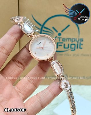 XENLEX X-80A99L Ladies Watch- Cream Dial- Rose Golden Bezel- Rose Golden Chain with Stones- TF Code XL985CF_img_0