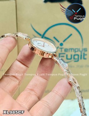 XENLEX X-80A99L Ladies Watch- Cream Dial- Rose Golden Bezel- Rose Golden Chain with Stones- TF Code XL985CF_img_2