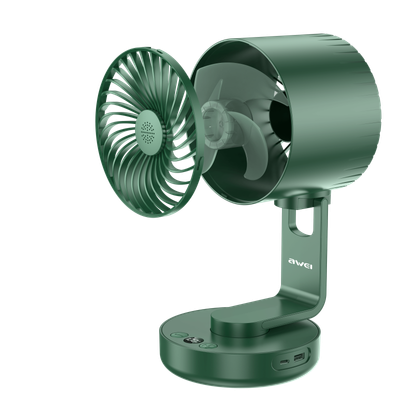 Awei F34 Strong Wind Air Circulation Wide Angle Night Lamp Fan 4000mAh_img_1