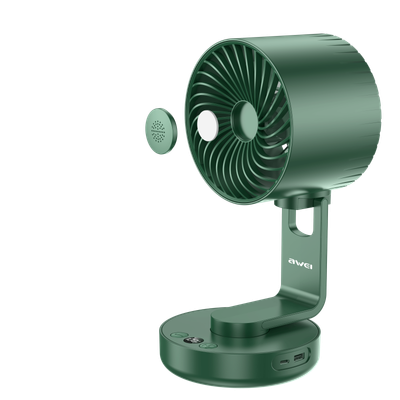 Awei F34 Strong Wind Air Circulation Wide Angle Night Lamp Fan 4000mAh_img_4