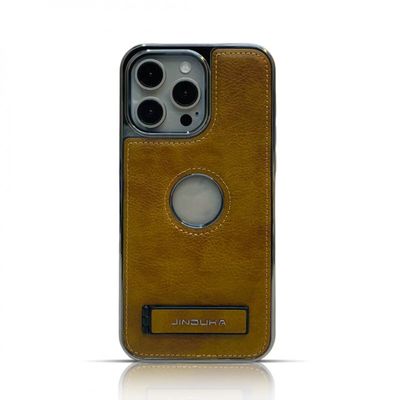 High-End Electroplating bracket Leather Case For iPhone 12 To 16 Pro Max_img_3