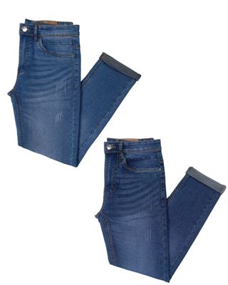 Jeans Pant 2 Pcs Combo (Light Blue & Dark Blue Wash) - 253069_img_2