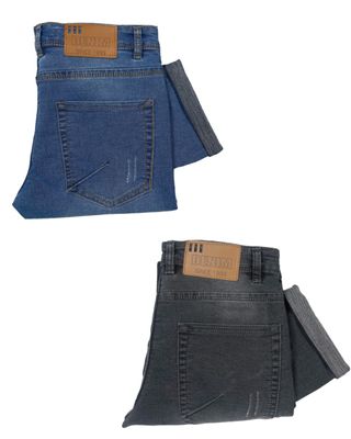 Jeans Pant 2 Pcs Combo (Light Blue & Dark Ash Wash) - 253068_img_1