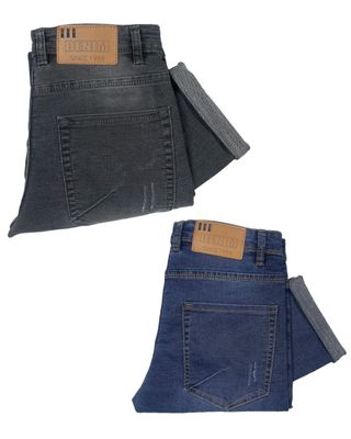 Jeans Pant 2 Pcs Combo (Dark Ash & Dark Blue Wash) - 253067_img_2