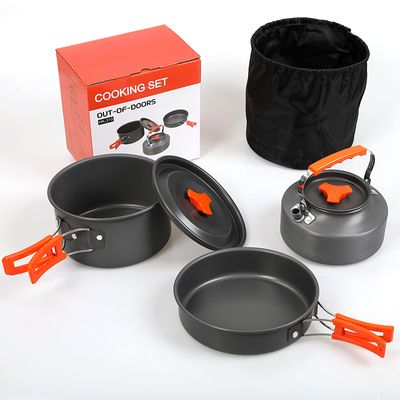 Camping Cookware - 2/3 Person Portable Outdoor Cooking Set with Kettle HK310_img_0