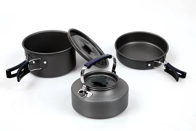 Camping Cookware - 2/3 Person Portable Outdoor Cooking Set with Kettle HK310_img_1