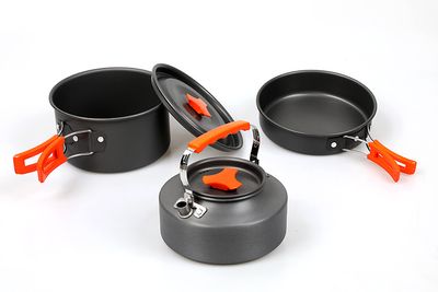 Camping Cookware - 2/3 Person Portable Outdoor Cooking Set with Kettle HK310_img_5