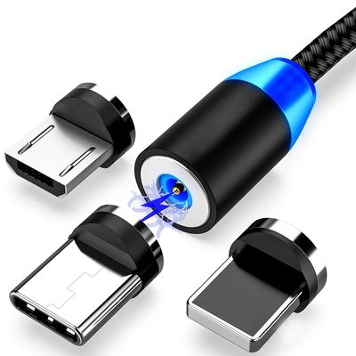 Magnetic Fast Charging Cable With Led Indicator - Type B / Type C / Type IOS - ( One cable + One head)_img_5