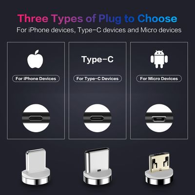 Magnetic Fast Charging Cable With Led Indicator - Type B / Type C / Type IOS - ( One cable + One head)_img_9