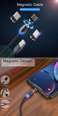 Magnetic Fast Charging Cable With Led Indicator - Type B / Type C / Type IOS - ( One cable + One head)_img_14