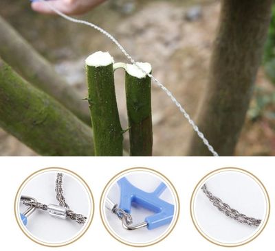 Survival Wire Chain Saw for Camping and Outdoors - Stainless Steel Wire Saw | Chain Saw Rope Saw | Steel Wire Saw | Survival Kit with 360 -degree rotation handle_img_3