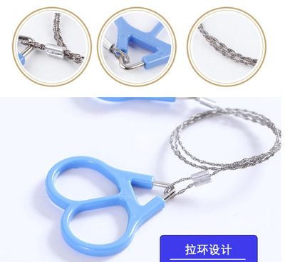 Survival Wire Chain Saw for Camping and Outdoors - Stainless Steel Wire Saw | Chain Saw Rope Saw | Steel Wire Saw | Survival Kit with 360 -degree rotation handle_img_5