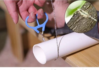 Survival Wire Chain Saw for Camping and Outdoors - Stainless Steel Wire Saw | Chain Saw Rope Saw | Steel Wire Saw | Survival Kit with 360 -degree rotation handle_img_8