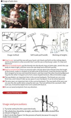 Survival Wire Chain Saw for Camping and Outdoors - Stainless Steel Wire Saw | Chain Saw Rope Saw | Steel Wire Saw | Survival Kit with 360 -degree rotation handle_img_12