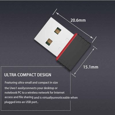 RTL8188 Wi-fi Network Card Mini Wireless USB wifi receiver | Adapter | 300mbps | Dongle |802.11BGN Network Card | 300 Mbps | 40m Range | USB 2.0 With CD  - Black - 286438000_img_2