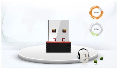 RTL8188 Wi-fi Network Card Mini Wireless USB wifi receiver | Adapter | 300mbps | Dongle |802.11BGN Network Card | 300 Mbps | 40m Range | USB 2.0 With CD  - Black - 286438000_img_7