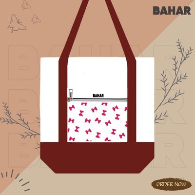 Bows Versatile Casual Hand-held Tote Bag - Dual-Color Tote Bag_img_2