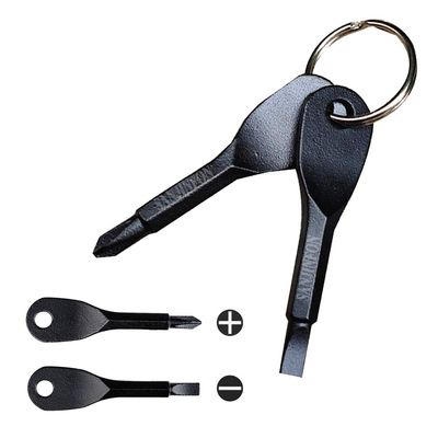 1 Set Stainless Steel Mini EDC Multifunction Screwdriver Key Shape Slotted Screwdrivers Keychain Pocket Repair Tool_img_6