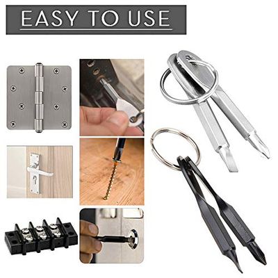 1 Set Stainless Steel Mini EDC Multifunction Screwdriver Key Shape Slotted Screwdrivers Keychain Pocket Repair Tool_img_7