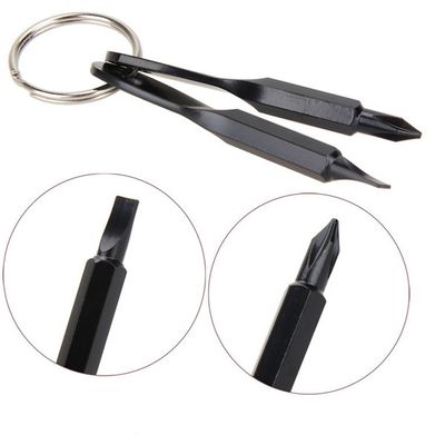 1 Set Stainless Steel Mini EDC Multifunction Screwdriver Key Shape Slotted Screwdrivers Keychain Pocket Repair Tool_img_8