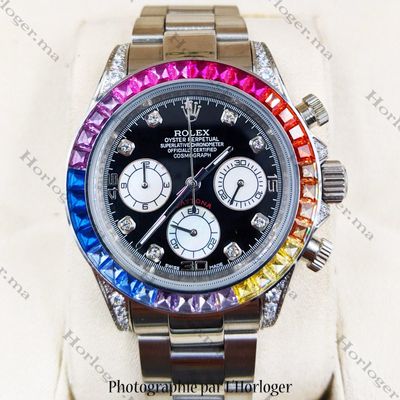Rolex Daytona Silver Rainbow Diamond European Grade_img_1