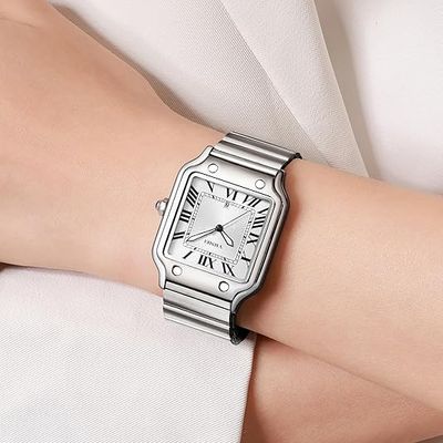 Luxury YHMEI Square Shape White Roman Fashionable Watch_img_2