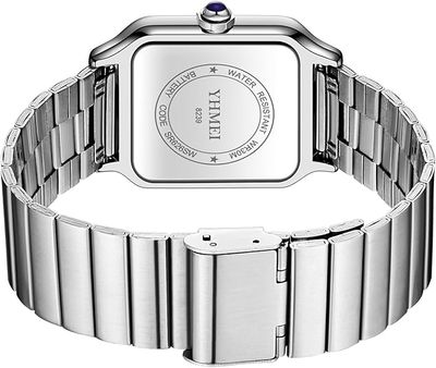 Luxury YHMEI Square Shape White Roman Fashionable Watch_img_4