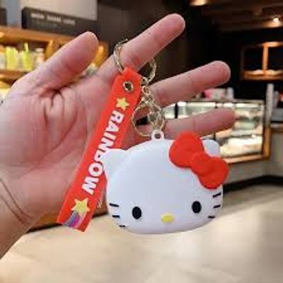 Kawaii Sanrio Keychain Cute Cartoon Hello Kitty Kuromi My Melody Silicone Wallet Bluetooth Headset Bag Schoolbag Decoration Gift_img_0