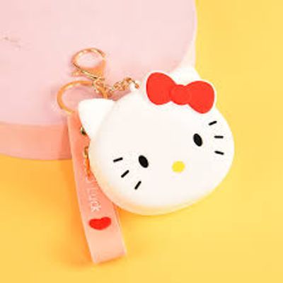 Kawaii Sanrio Keychain Cute Cartoon Hello Kitty Kuromi My Melody Silicone Wallet Bluetooth Headset Bag Schoolbag Decoration Gift_img_1
