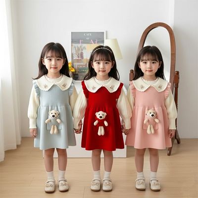Baby Girls Winter Knit Dress with Teddy Pocket (1 to 6 years) for yours ANGEL_img_0