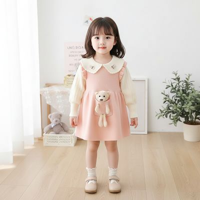 Baby Girls Winter Knit Dress with Teddy Pocket (1 to 6 years) for yours ANGEL_img_1