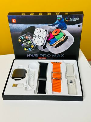 HW9 Pro Max Smart Watch (3 Straps In 1) – Black Color স্মার্ট ওয়াচ   ।_img_1