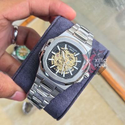 Patek Philippe | SS Body | Automatic Movement | Silver with black Dial_img_0