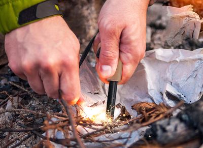 Emergency Survival Kit Magnesium Flint , Fire Starter Camping Gear/ Flint Fire Starter / Magnesium Flint /  Solid Wood Handle_img_0