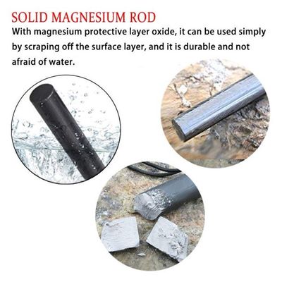 Emergency Survival Kit Magnesium Flint , Fire Starter Camping Gear/ Flint Fire Starter / Magnesium Flint /  Solid Wood Handle_img_3