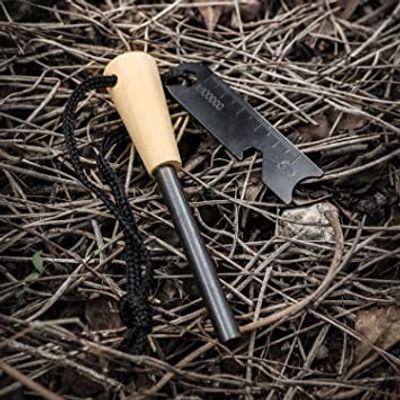 Emergency Survival Kit Magnesium Flint , Fire Starter Camping Gear/ Flint Fire Starter / Magnesium Flint /  Solid Wood Handle_img_6